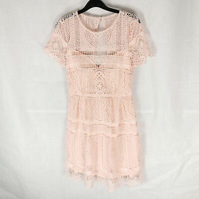 #ad Ladies Dress Size 8 LIQUORISH Peach Lace Party Evening Wedding Occasion GBP 19.99