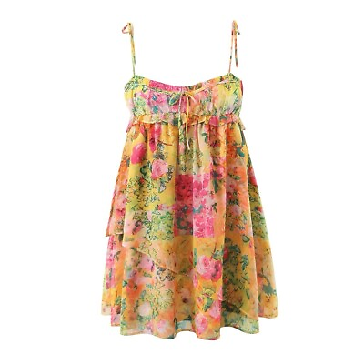 #ad Bohemian Floral Printed Mini Dress Cocktail Party Dress Boho Dress for Women $32.20