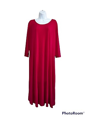 Woman Within Pink Maxi Dress Long Sleeve Woman Size L 18 20 AA $25.00