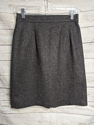 VTG Sag Harbor Wool Skirt Size 8 Petite Gray Good Condition $11.49