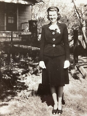 #ad #ad IF Photograph Woman 1940#x27;s Portrait Pretty Black Outfit $14.50
