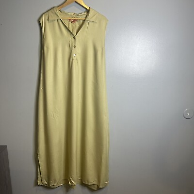 #ad Island Wear by Impressions Maxi Dress Women Plus Size 3X Sleeveless Olive Green $22.95
