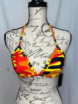 Kendall Kylie Camo Tringle String Bikini Top Size Medium $18.00