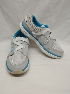 Women Running Shoe Fit 2 X Strap Cool Casual White Grey Blue sz 10 Pre owned $12.90