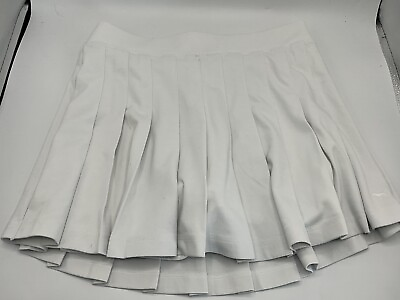 #ad PINK Victoria’s Secret White MEDIUM Cotton Pleated Tennis Skort Skirt VS $15.00