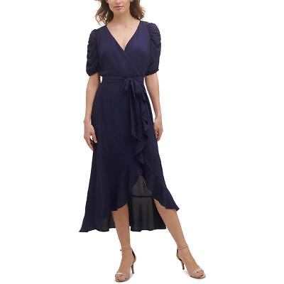 #ad Kensie Womens Navy Ruffled Long Formal Maxi Dress 16 BHFO 0602 $33.50