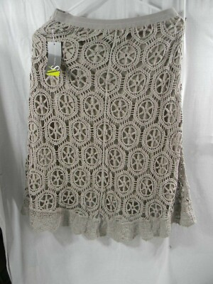 #ad Women#x27;s Valerie Stevens Crochet Skirt Small Tan NWT $34.85