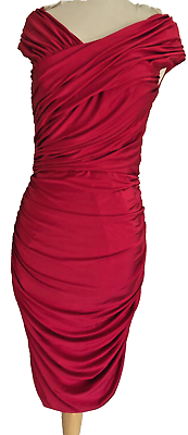 #ad #ad Tadashi Shoji Red Cocktail Dress Bandage Bodycon S Tight Wiggle Sexy Club Mini $99.00