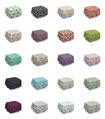 #ad Ambesonne Garden Ottoman Cover 2 Piece Slipcover Set and Ruffle Skirt $49.99