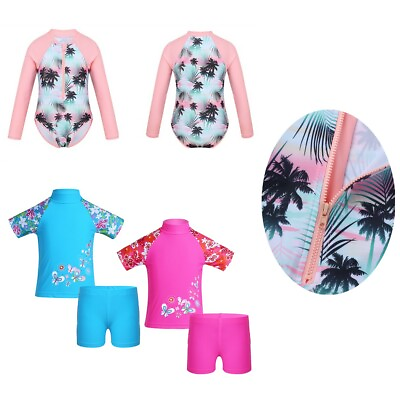 Kids Floral Bikini Swimsuits Girls Tankini TopsBottoms Bathing Suits Beachwear $18.89