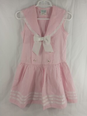 Vintage Caitlyn Scott Kids Girls Dress Size 10 100% Cotton Button Down Party $18.99