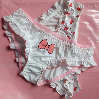 2pcs Girls White Underwear Kids Knicker Ruffle Strawberry Panties for 8 12 Years $9.39