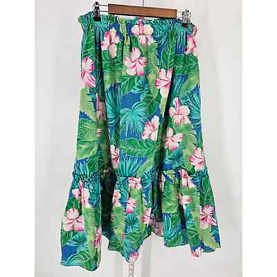 #ad #ad Vintage Womens Sz XXL Maxi Length Floral Hawaiian Skirt Bright 1990s $16.20