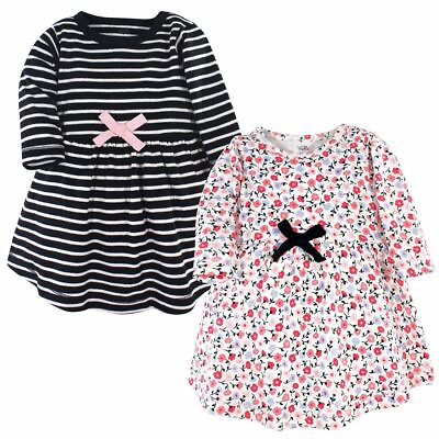 #ad Touched by Nature Baby Long Sleeve Organic Dress 2 Pack Ditsy Floral $19.99