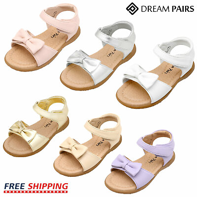 Dream Pairs Toddler Little Kids Girls Sandals Summer Bow knot Flat Sandals $20.79