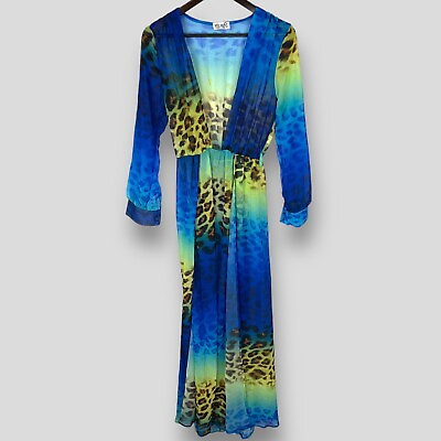 #ad MODA MINX Womens Sheer Animal Print Long Beach Dress SIZE S GBP 15.95