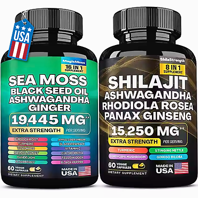 #ad #ad Sea Moss amp; Shilajit Black Seed Oil Turmeric Ashwagandha Ginger Vitamin D $26.99