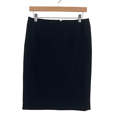 #ad Calvin Klein Skirt Business Womens Size 4 Black Lined Pocket Vented Back Zipper $21.59