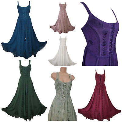 Plus Maxi Dress Sleeveless Corset Long Summer Lace up One Size 16 1818202224 GBP 27.99