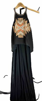 #ad ANTHROPOLOGIE CHLOE OLIVER Black Maxi Dress XS Summer Dress $24.99