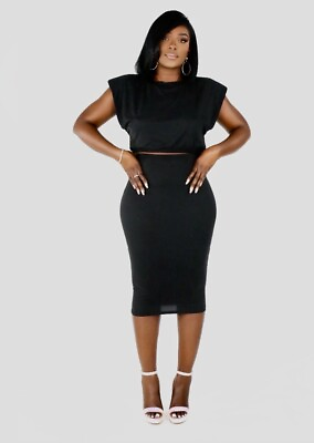 #ad Modern Look 2pc Midi Skirt Set $35.00