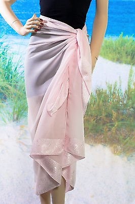 Pink Sarong Pareo Sheer Beach Swimsuit Cover up $14.00
