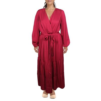 City Chic Womens Red Woven Tiered Daytime Maxi Dress Plus 18 BHFO 4824 $18.99