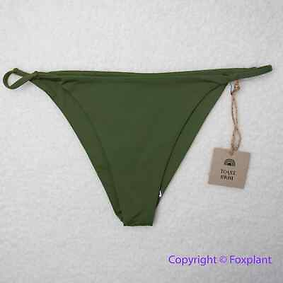 #ad NEW Toast Swim Signature One Shoulder Bikini String Bottom green size L $54.51