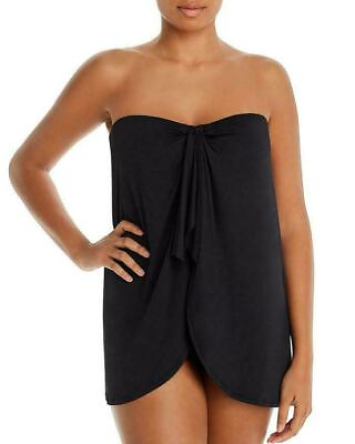 #ad LAUREN Beach Club Flyaway Bandeau Tummy Control Swimsuit Plus Size 20W Black $35.99