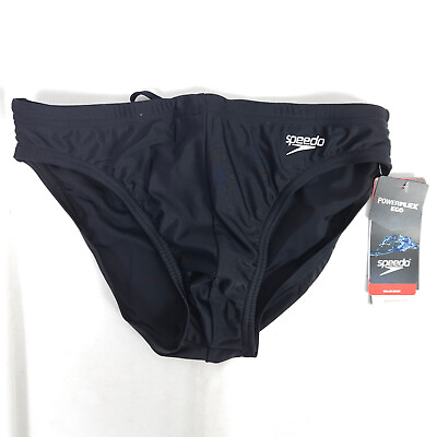 #ad NWT Speedo Mens Size 30 Solid Black Powerflex ECO Swim Briefs $22.00