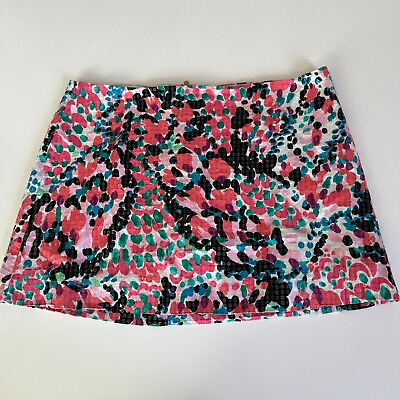 #ad Lilly Pulitzer Mini Skirt Tate Size 2 Women Sequin Multi Color Zip Closure Lined $34.99