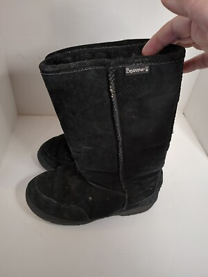 #ad Bearpaw T405W Dream Tall Boots Womens Size 8 Black Suede Wool Sheepskin Blend $15.00