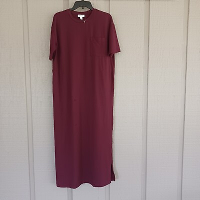 #ad Nordstrom T Shirt Maxi Dress Slit In Burgundy Stem Size S $20.00