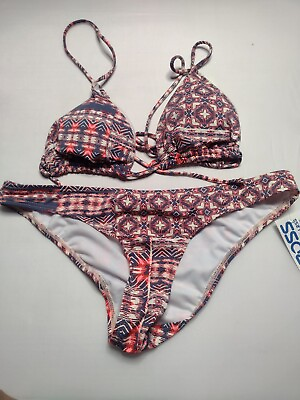 #ad Emerald Bay Bikini Large Aztec Triangle Swim Swimsuit Swimwear B11 $10.97