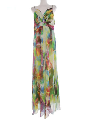 #ad Size 16 44 Colorful Long Maxi Dress Sleeveless Asymmetrical $69.74