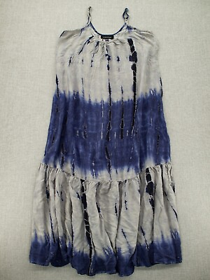 #ad Wendy Bellissimo Womens Tie dye Maxi Boho Dress Scoop Neck Straps Multicolor $12.96