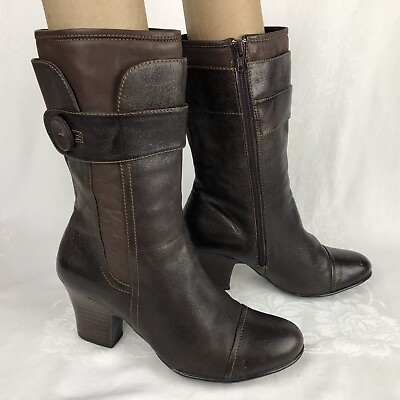 Born Crown Pratt Womens Boots Size 10 42 Brown Leather Heel Boots $35.00