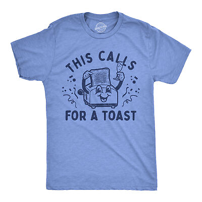 #ad Mens This Calls For A Toast T Shirt Funny Breakfast Toaster Joke Tee For Guys $6.80
