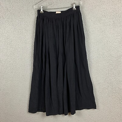 #ad Vintage Cajun Connection Skirt Long Maxi Black Crinkle Western Boho $24.97