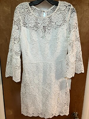 #ad NEW B Darlin White Lacy Dress From Dillards Size 11 12 NWT $49.95