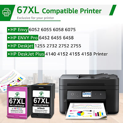 Black Color Ink Cartridges 61XL 62XL 63XL 64XL 65XL 67XL for HP Printers Lot $16.98