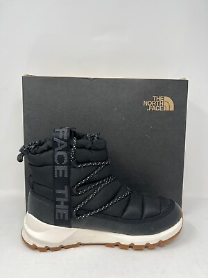 #ad The North Face Women#x27;s Thermoball Lace Up Waterproof Black White Boots $91.99