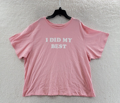 #ad BAN.DO Junior Plus Size I Did My Best Graphic T Shirt Women#x27;s 3X Cameo Pink S S $10.04