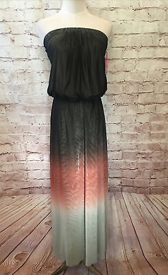 #ad For Cynthia Beachwear Ombre Mesh Strapless Maxi Beach Cover Up Dress Size XS NEW $22.40