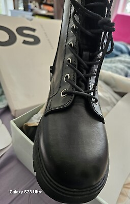 #ad #ad OS Women#x27;s Black Leather Ankle Boots Size 11 $25.50