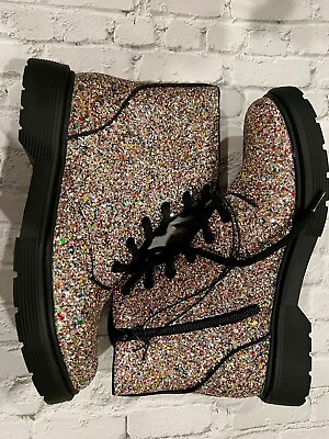 #ad #ad New Youth Girls#x27; Zoe Zipper Lace Up Combat Boots Multicolor Size 4 Art Class $5.99