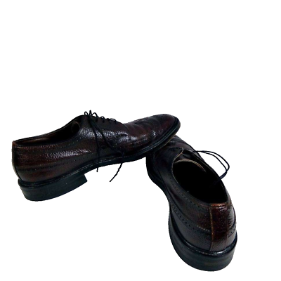#ad Vintage Sears Easy Flex Men#x27;s Dark Brown Wingtip Oxford Leather Shoes Size 10 $22.13