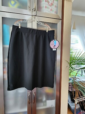 #ad Trends  Women Plus Size 3X  Black Elastic waisted pull on skirt NWT $24.99
