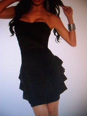 #ad Junior#x27;s Black Party Dress size Large Waist is 30quot; Length is 28quot; New $6.84