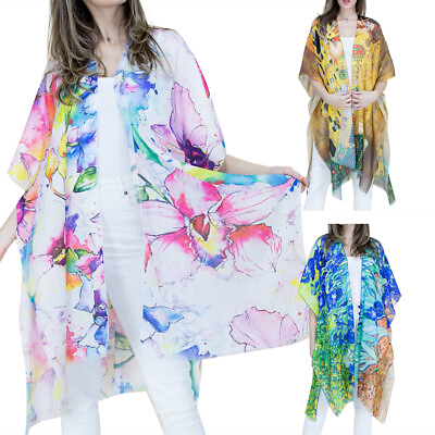 #ad Women#x27;s Kimono Bathing Suit Beach Cover Up Summer Swimsuit Wrap Shawl Cardigan $21.09